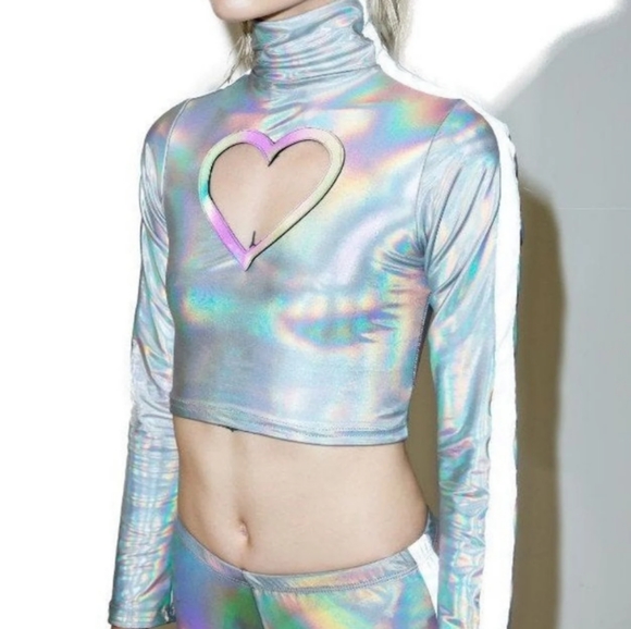 Dolls Kill Tops - stylestarlet only❣️Esqape Lovr 3m Holographic Top